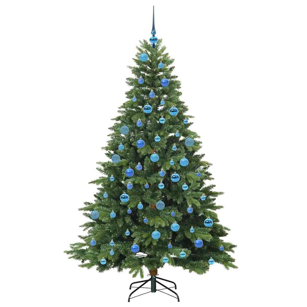 Sapin de Noël artificiel vert 180 cm 300 LED PE/PVC Support pliable pour intérieur et extérieur Décoration d'arbre de Noël