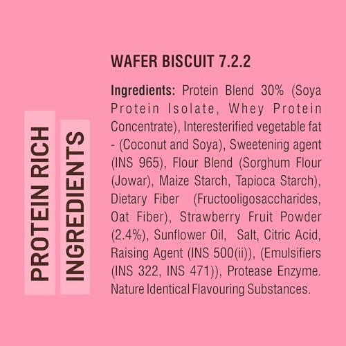 Image of RiteBite Max Protein Strawberry Truffle 10g Protein Millet Wafer Bars (Pack of 6), No Maida, No Palm Oil, Zero Added Sugar, Crunchy Wafer Snack, 240g