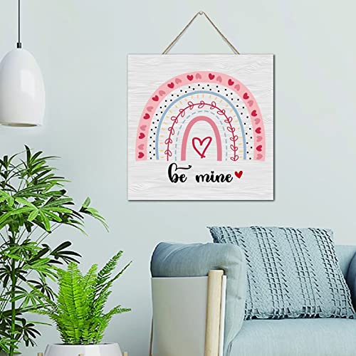 Plaque murale cœur rouge Be Mine en bois rustique pour une ambiance de chambre romantique