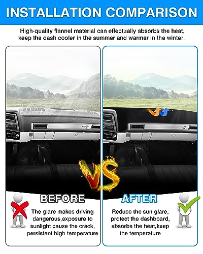 Image of Autorder Dashboard Cover Mat Fit for 1973-1980 Chevy Chevrolet C10 C20 C30 K10 K20 K30 Suburban /1973-1978 GMC C15 C25 C35 K15 K25 K35 Accessories Dash Cover Flannel Sunshade Glare UV Rays Protector