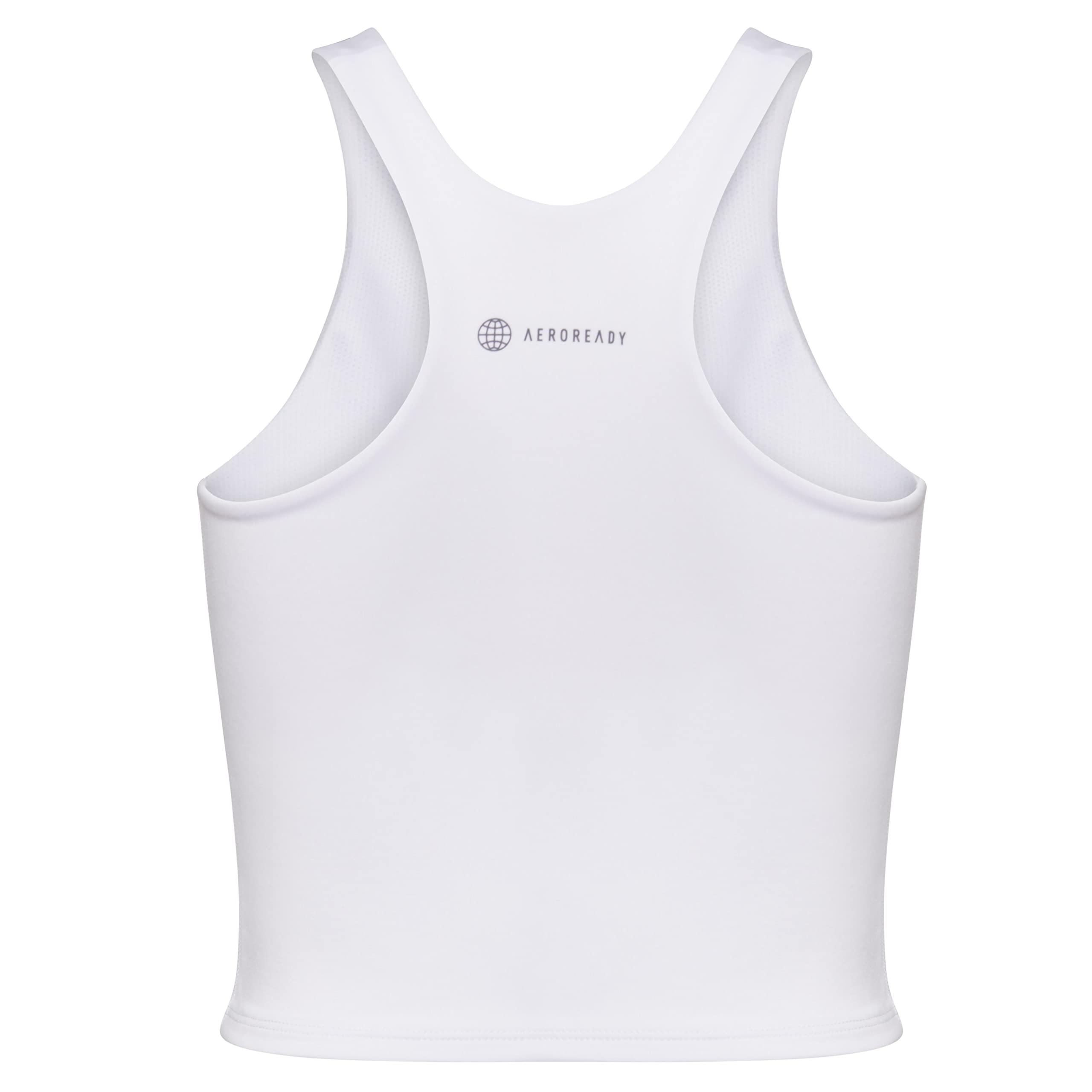adidas Sujetador deportivo sin mangas de compresi n que absorbe la humedad para ni as, blanco, 10-12