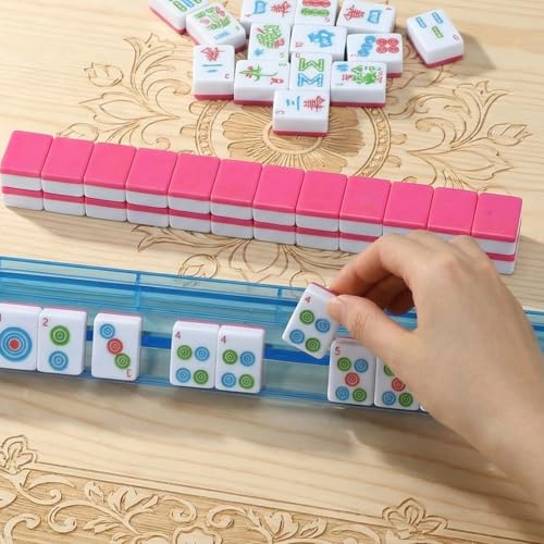 Set de Mahjong Americano VercanMonth 166 piezas rosa miniatura 5
