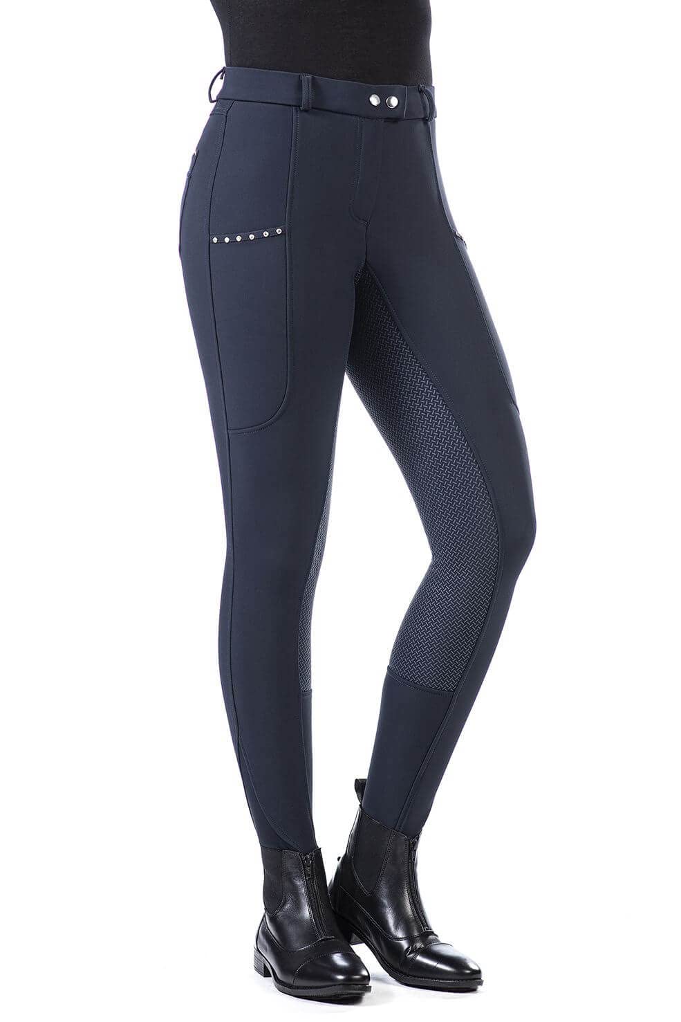 HKM Monaco Culera Full S. Pantalones de Montar para Mujer Negro 46