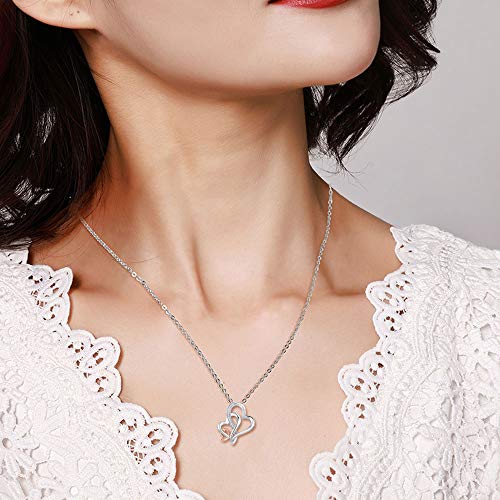 MEDWISE Three Generations Necklace for Grandma Gifts Jewelry S925 Sterling Silver Grandmother Mom Granddaughter Mother's Day Necklace Jewelry Birthday Gifts Rose Gold/Golden Tone Infinity Love4