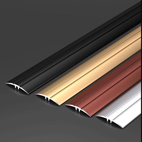 Miniatura 5 de TOCTUS Reductor de borde de tira divisora de piso, ancho de cubierta de umbral de metal, 1.6 in2.0 in, tira de transición para pisos de vinilo, tira