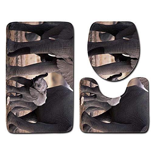 Claean-Acces-Home Toilettendeckelbezug Nordic 3Pcs Badematte Set Flanell Anti-Rutsch-Bad Toilette Dusche Duschraum Dekor Teppich Teppich-Nr. 8_50X80Cm 3St