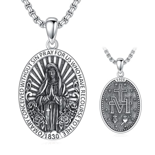 Collier Marie en Argent Massif 925 : Bijou Vierge de Guadalupe Durable