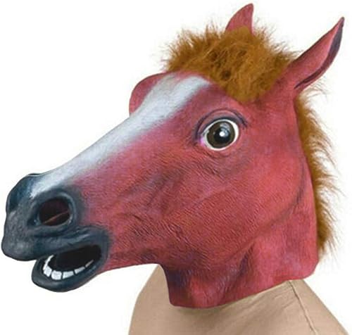 Miniatura 2 de Decoraciones de Halloween, nueva máscara de cabeza de caballo, estilo de accesorios de látex, juguetes para fiesta de Halloween, suministros de