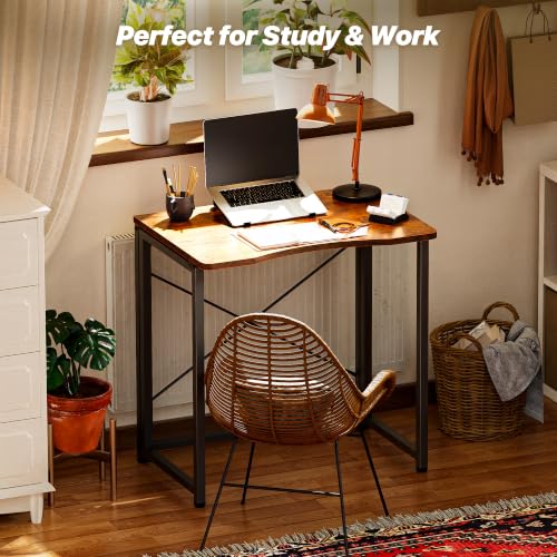 Image of Huuger Folding Desk for Small Spaces, 23.6 Inch Foldable Computer Table