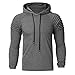Produktbild LYWZX Hoodie Herrensweatshirt Slim Fit Hoodies Herren Einfarbig Nähte Mit Kapuze Herbst Winter Langärmeliger Hoodie Pullover Tops Sudadera Hombre Grau XL