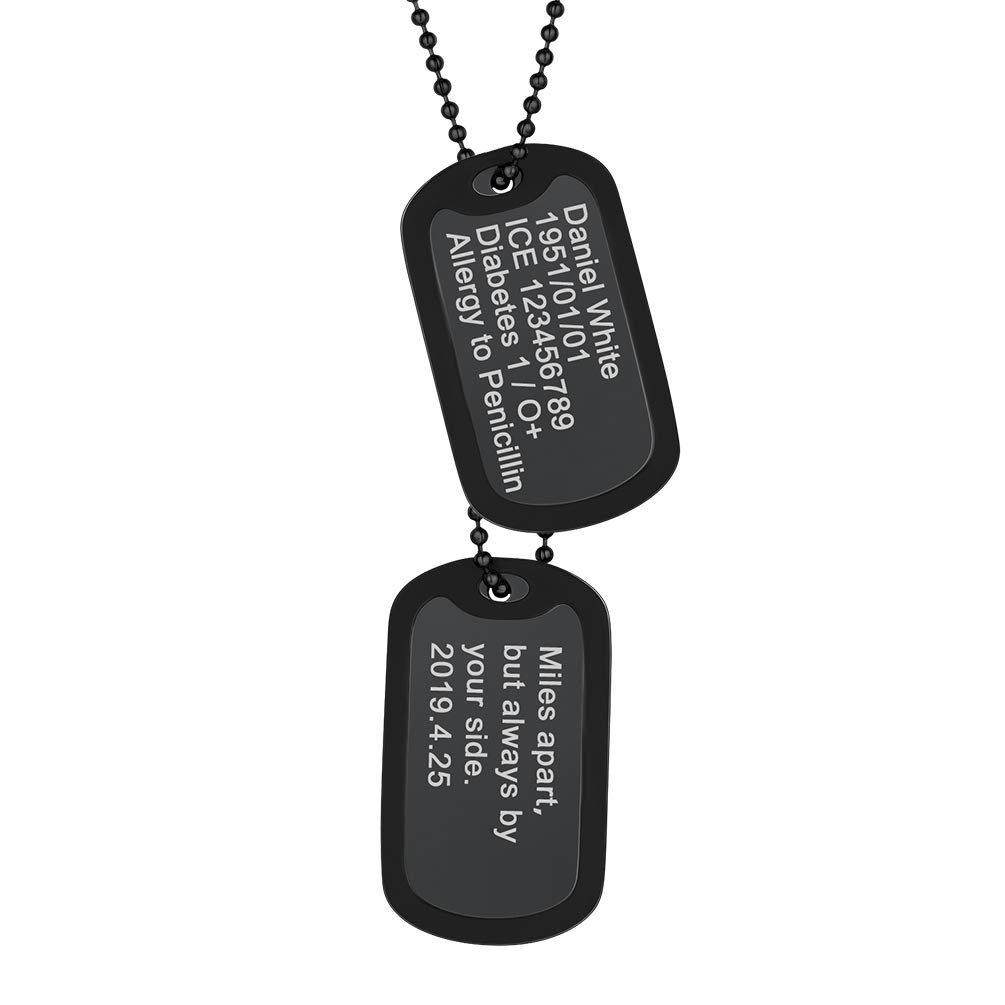 PROSTEEL Stainless Steel Cross Jewelry, Mens Womens Jewelry, Dog Tags Pendant, Military Tag with Words, Inspirational Necklace