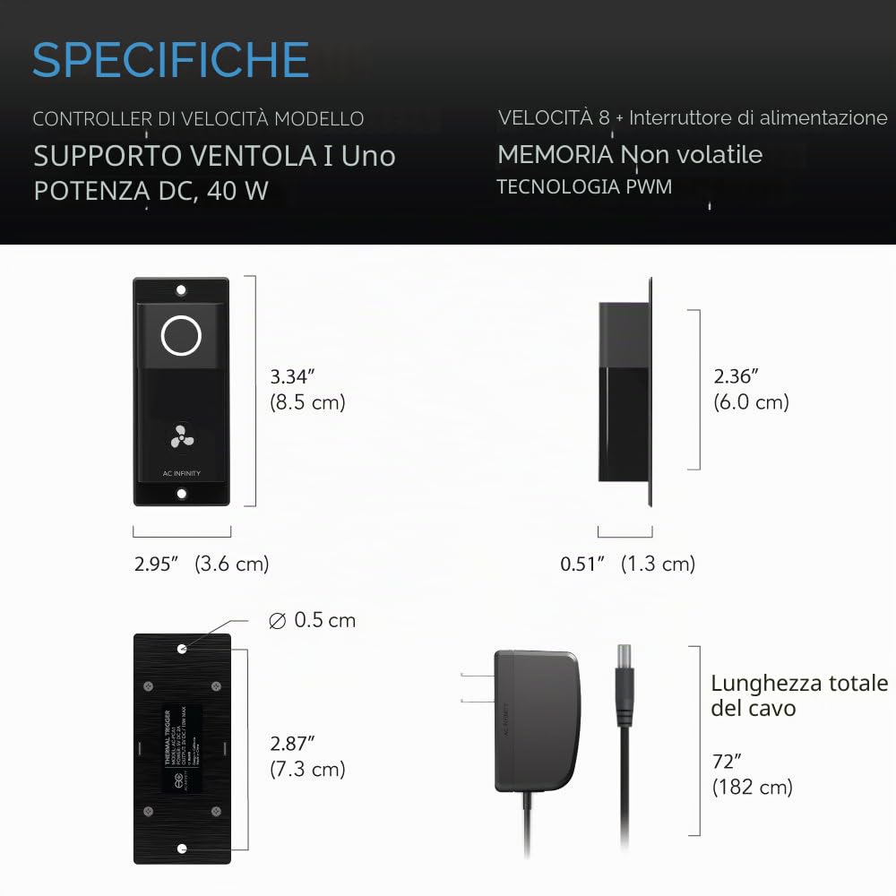 AC Infinity Kit Ventola Rack ROOF, silenzioso con Doppia Ventola e Regolatore di Velocità, per Raffreddamento AV, Home Theater, Rack da 48 cm, 19 Pollici