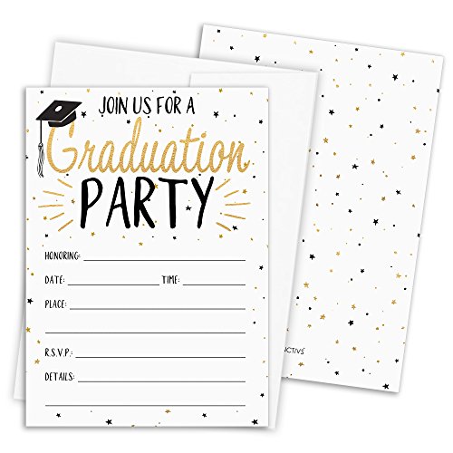 Graduation Party Invitations - 25 Cards with Envelopes