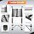 Telescoping Ladder, 16.5 FT Extension Ladder w/Hooks, Heavy Duty 330lbs Max Capacity, Collapsible Telescopic Ladder for Rv, Roof, Outdoor