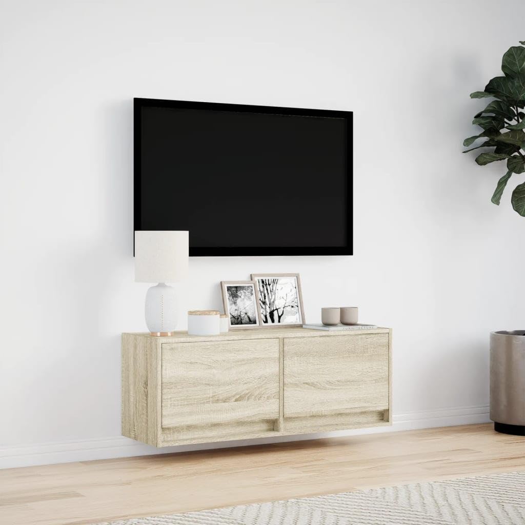 Wisząca z oświetleniem LED dąb sonoma 100x31x35 cm