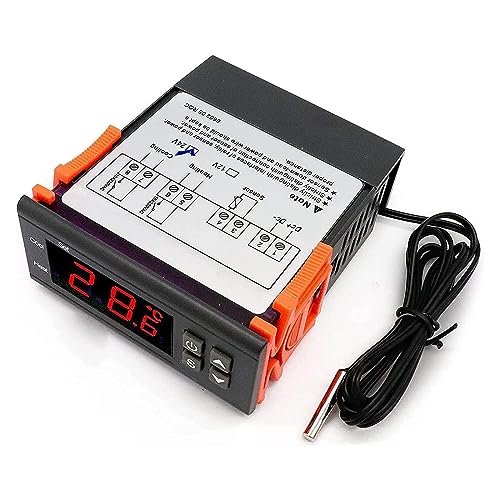 RUIZHI Regulateur de Temperature Numérique 10A D'affichage à LED Temperature Controller Thermostat Regulateur avec Capteur (DC 24V)