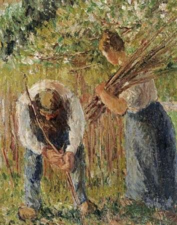 Amazon.com: Farm Labourers Planting Stakes Poster Print by Camille
