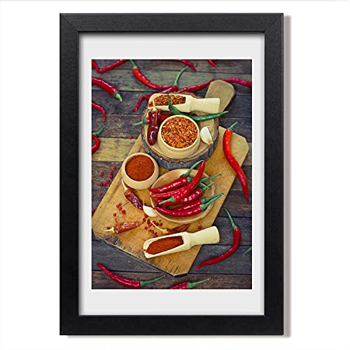 Tableau photo Tulup Piments en cadre MDF de qualité pour une finition soignée