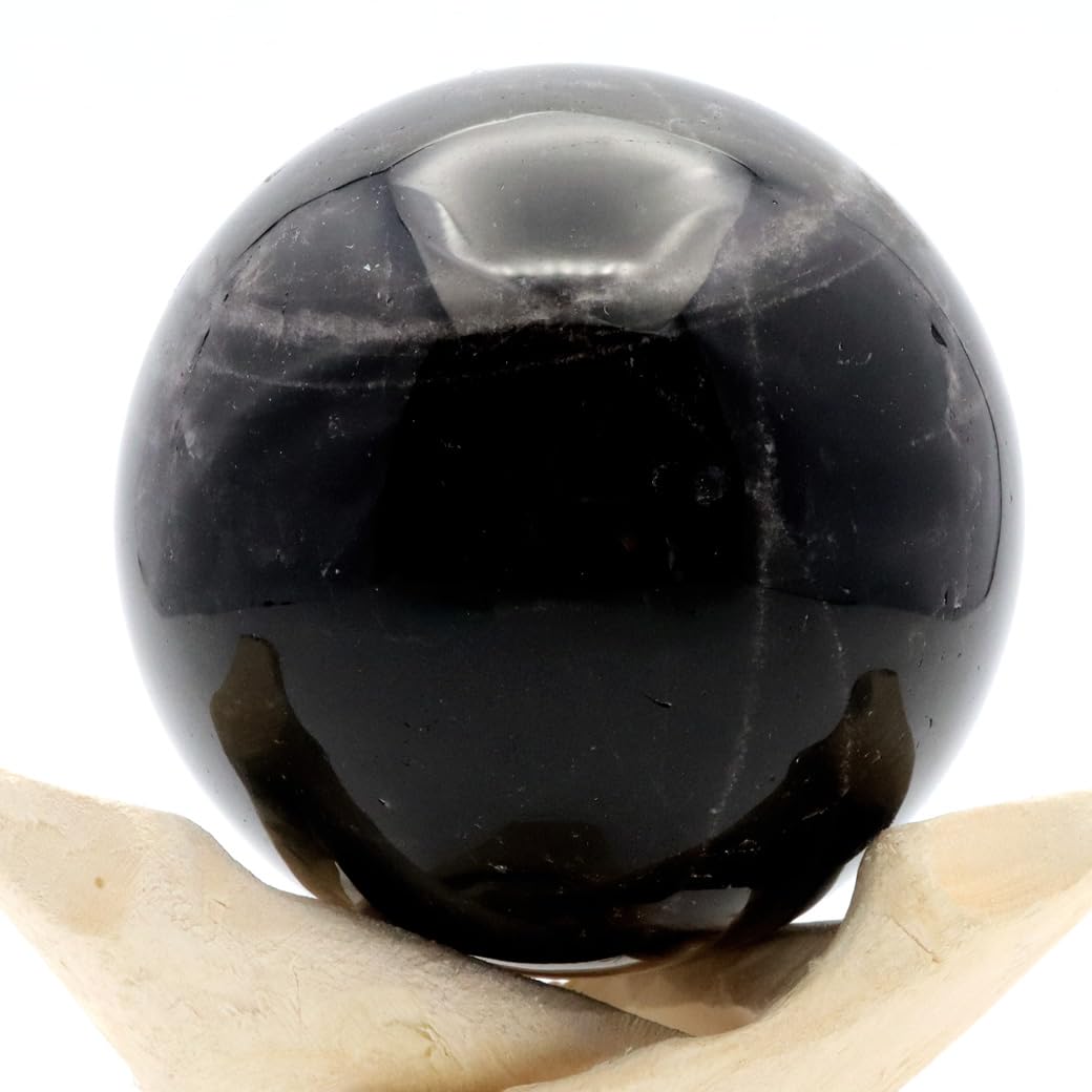 黒水晶　台座付き Amazon.co.jp: モリオン 黒水晶 丸玉 木製台座付き 直径 70.8mm