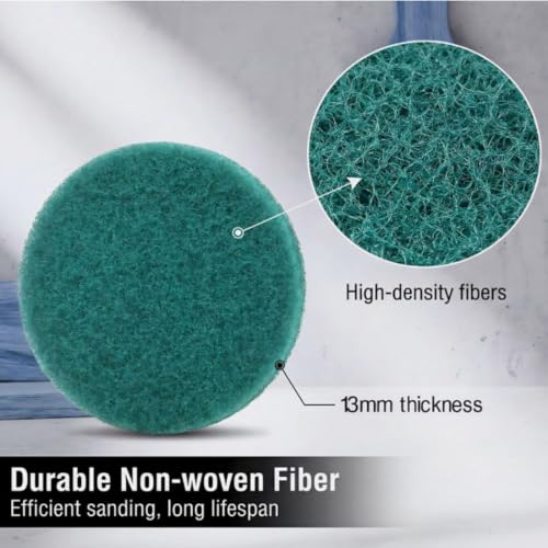 Image of 20 Pcs 5 inch Drill Brush Scrubber Scouring Pads | 180 Grit, Hook & Loop Power Scrubber Scouring for Rotary Tools, Random Orbital Sander (Green)