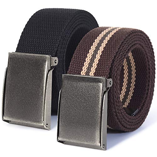 Image of Mile High Life Canvas Web Belt | Cut to Fit Up to 52 inch | Flip-Top Matte Silver Nickel Buckle 12 Colors