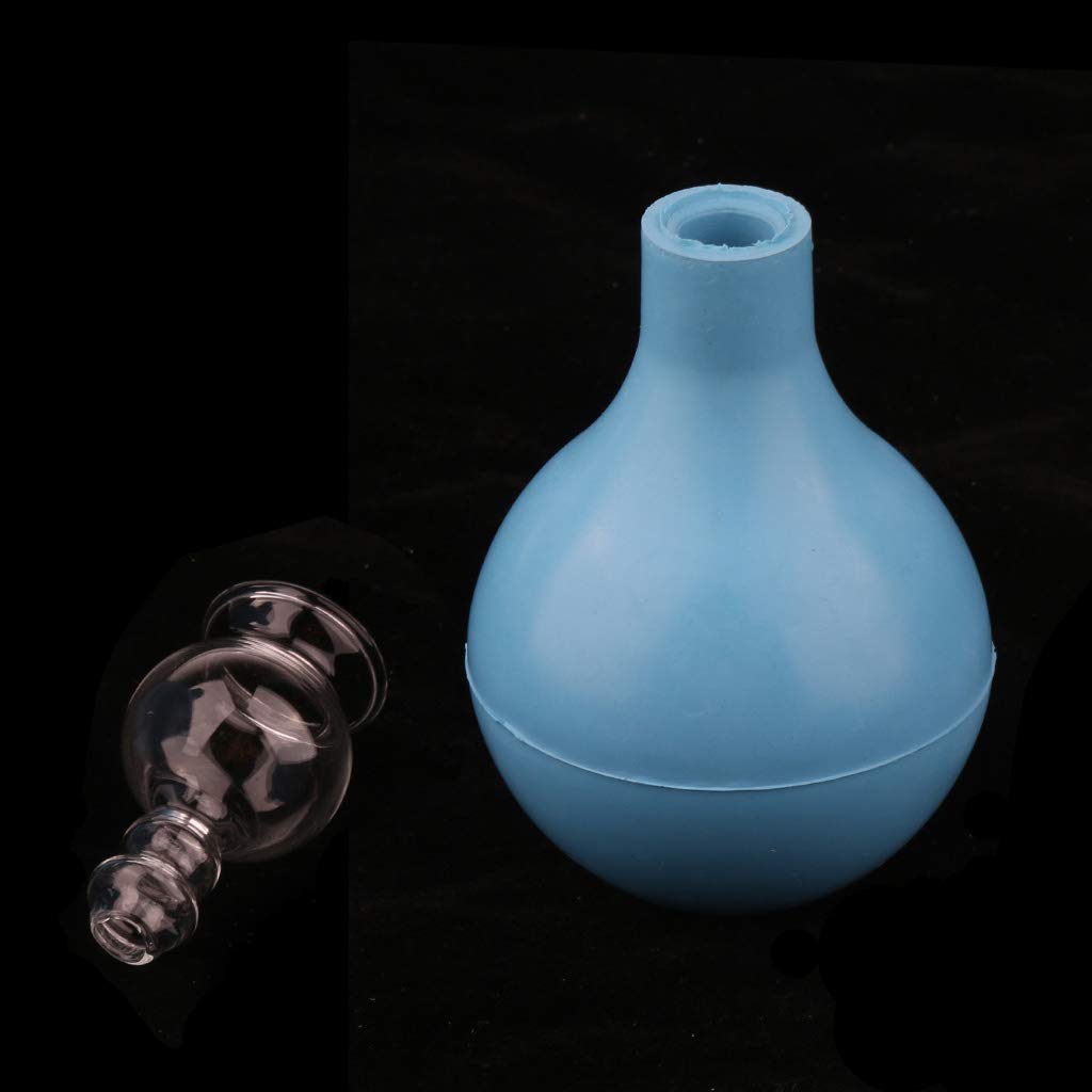 5 Stück Schröpfglas Set Schröpfen Massage Vakuum Schröpfbecher Ganzkörper Massagegerät (Blau + Blau 3cm)