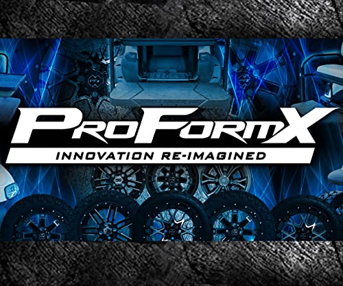 ProFormX 12" Velocity Golf Cart Wheels & Tires Combo Package - Set of Four 23x10.5x12 AT Off-road Tire on 12x7 Machine/Black Rim. Fits Club Car, EZGO and Yamaha LIFTED Carts w/Caps
