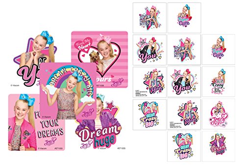 JoJo Siwa Girl's Party Favor Loot Bag Filler! JoJo 16ct Kids Temporary Tattoos & JoJo 24ct Stickers!