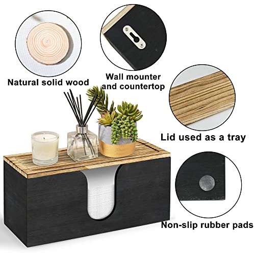 Solid Wood Paper Towel Dispenser Wall Mounted, Folded Paper Towel Holder With Lid, Commercial C-Fold, Z-Fold, Trifold Hand Paper Towel Holder Dispenser For Bathroom Kitchen Office #TOP4