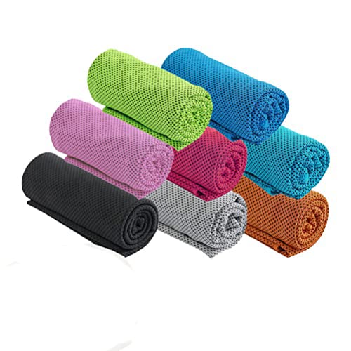 Akemaio Cooling Towel, Pack of 8 Cooling Towels, Ice Towels, Neck Microfibre Cooling Towels, Soft Ice Cooling Cloth, Soft Breathable Cold Towels for Yoga, Golf, Gym,