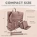 BUNSO Baby Neoprene Diaper Bag, Minimalist Backpack Diaper Bag with Pouch, Changing Pad, and Stroller Straps, Water Resistant and Lightweight Baby Girl Diaper Bag, Diaper Bag Backpack, Mauve