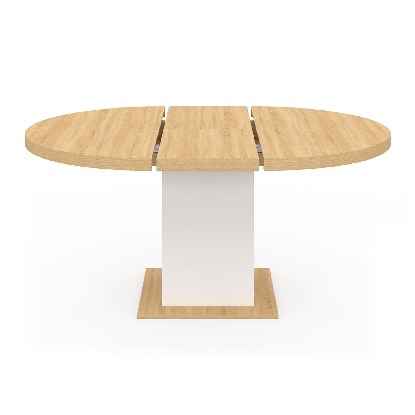 IDMarket - Table à Manger Extensible Ronde Eden 4-8 Personnes Bois et Blanc 120-160 cm