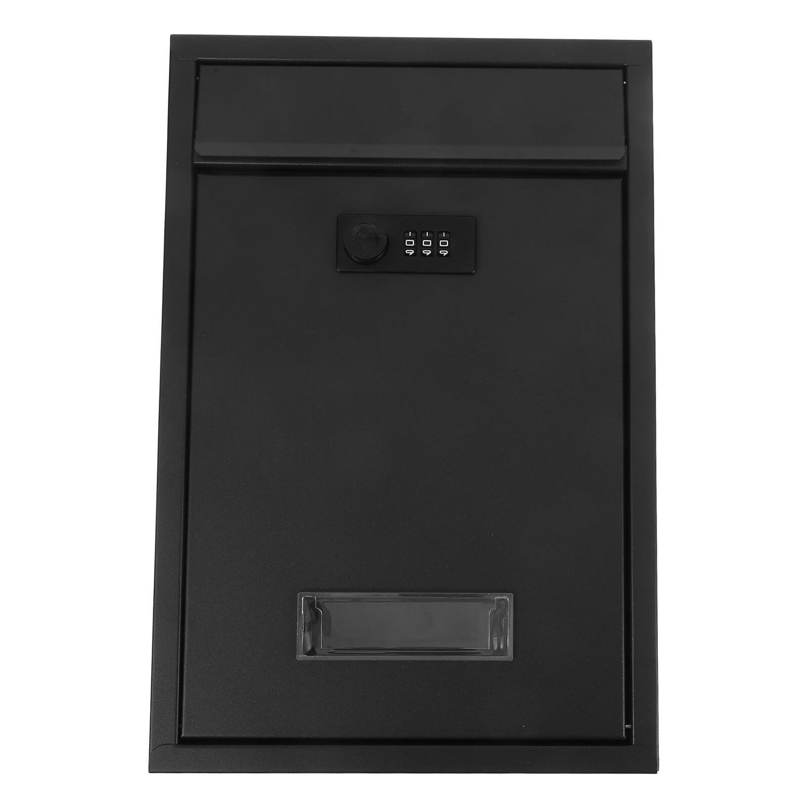 Baluue Buzón de Sugerencias Mural con Cerradura de Combinación sin Llave Buzón Metálico Negro de Gran Capacidad para Oficina y Hogar Resistente Intemperie para Correo y Paquetes