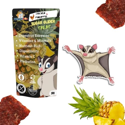 WiggleBoo 30g Chicken & Pineapple SugarGlider Treat | High-Protein Snack | Antioxidant-Rich | Crunchy & Healthy | Wholesome | Training | Easy to Digest