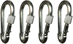 KIT MOSQUETÃO PUNCH 6x60 mm Com Trava - 4 Unidades - Academia Profissional