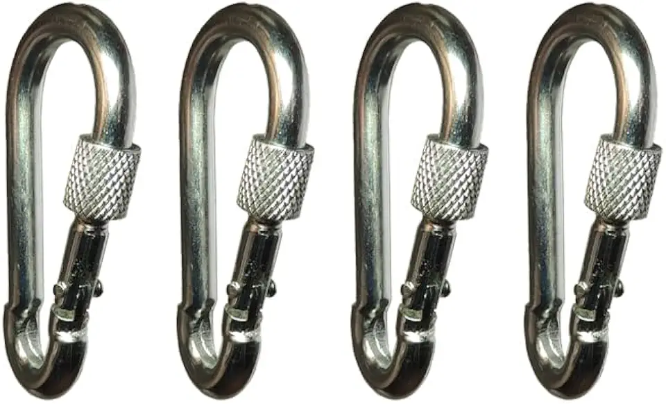 KIT MOSQUETÃO PUNCH 6x60 mm Com Trava - 4 Unidades - Academia Profissional