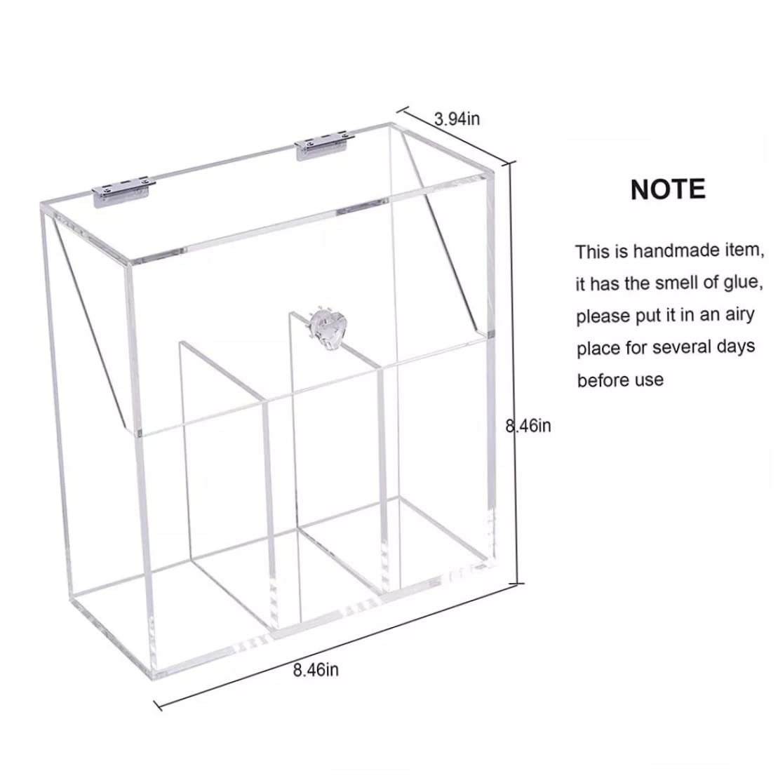 Porta del pennello per trucco con coperchio Clear Clear Acrilic Crackup Organizzatore Scatola di stoccaggio della spazzola cosmetica, Porta del pennello per trucco