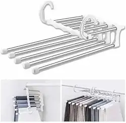 Cabide para Calças Organizador Múltiplo Inox 5 espaços