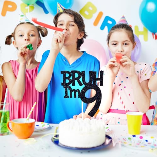 Happy 9th Birthday Cloud Topper, Bro I'm 9 Cake Decor