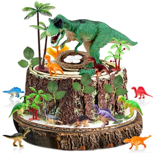Dinorsours Cake Toppers 3 4 5 Cake Toppers Dinosaur 26 PCS Dinosaurs Cake Decorations for Birthday Back to School Dinorsours Theme Party(B)