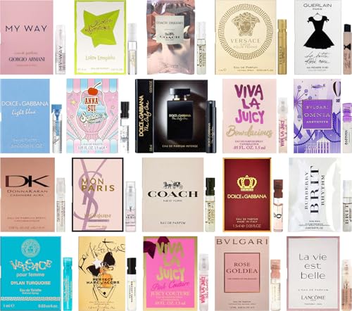 JRoBeauty Amostra de perfume de alta qualidade de fragrância de designer para mulheres - lote de 6 frascos de amostra (selecionados aleatoriamente)