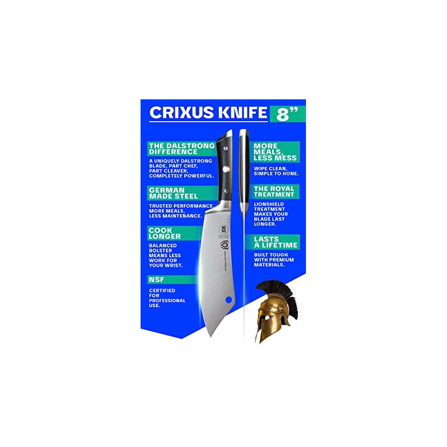 Dalstrong-Gladiator-Series-Kitchen-Knife-Chef-Cleaver-Hybrid-Knife-8-The-Crixus-Gift-Set-Bundled-with-Obliterator-Meat-Cleaver-9 Dalstrong Gladiator Series Kitchen Knife, Chef & Cleaver Hybrid Knife 8" - The Crixus Gift Set Bundled with Obliterator Meat Cleaver 9"