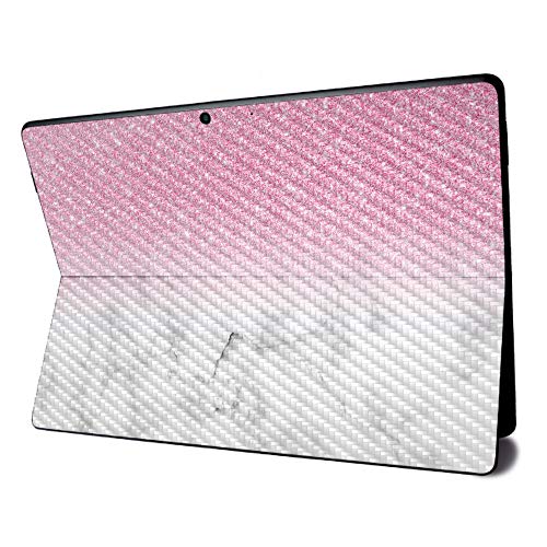 Image of MightySkins Carbon Fiber Skin for Microsoft Surface Pro X - Marble Glitz | Textured Carbon Fiber Finish | Easy to Apply, Remove, and Change Styles | Made in The USA