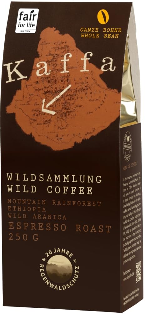 Bio Kaffa Wildkaffee, Espresso Roast, ganze Bohne (6 x 250 gr)