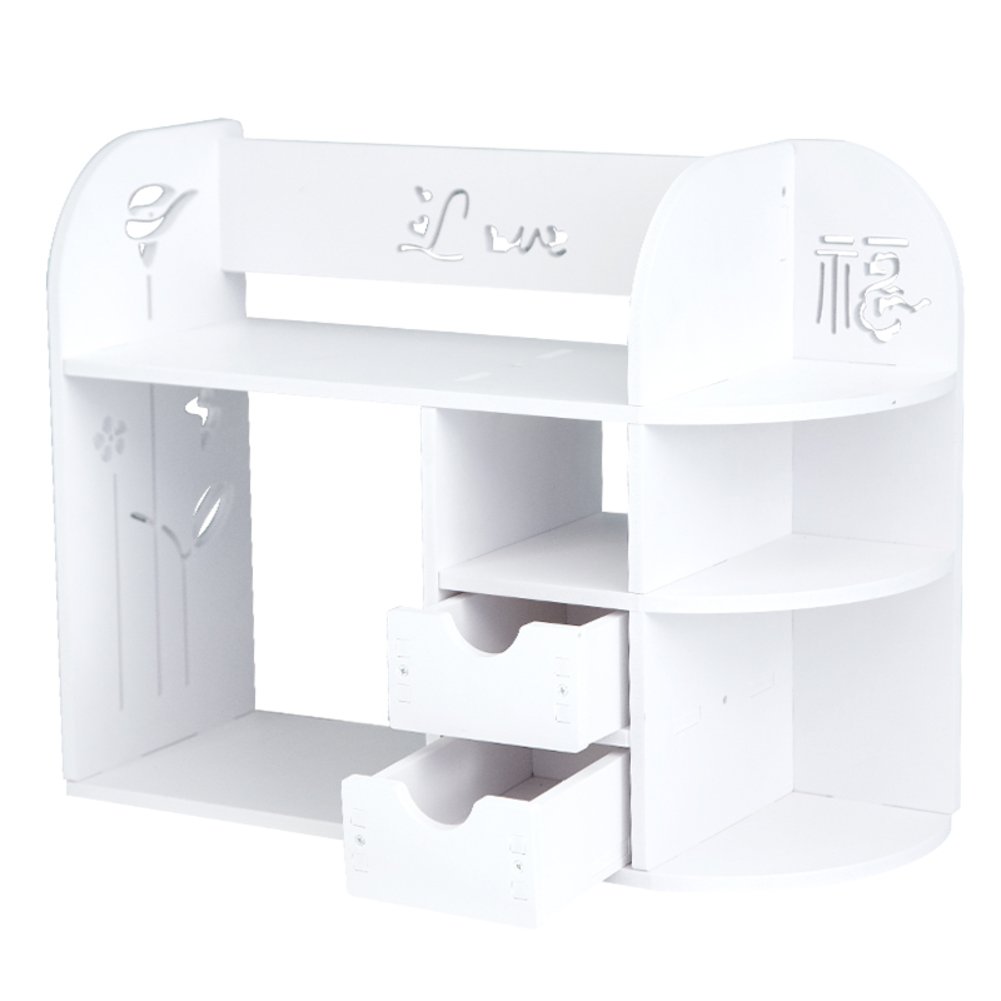 GWW DIY Drawer Desk Organizer,Brief Book Shelf Storage Rack Desk Tidy Stationary Cabinet Large Capacity Office Desktop Organizer-Keeping Your Desk Table More Tidy-White 150x98x45cm(59x39x18inch)