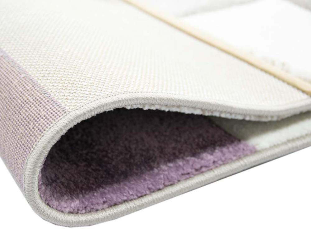 CARPETIA Teppich modern Kurzflor Teppich Karo Pastell lila beige Creme braun Größe 200 x 290 cm