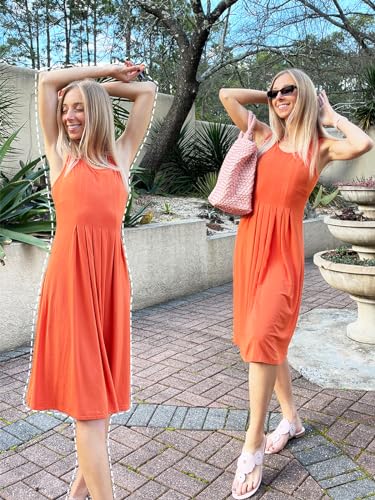 Image of KILIG Women Soft Casual Beach Sundress Floral Pleated Vintage Tank Dress 2026