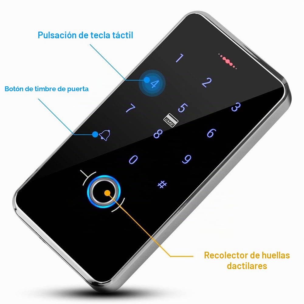 FST IP68 Impermeable RFID Control de Acceso por Huellas Dactilares Teclado Biometrics WG26 / 34 Teclado Táctil + 10pcs 13.56MHz Keyfobs para Sistema Control Acceso al aire libre
