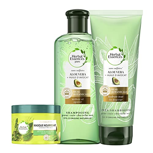 Herbal Essences Aloe Vera Et Huile D’Avocat Shampoing + Après-shampoing + Masque Nourrissant , Pour Cheveux Et Cuir Chevelu Secs Cover