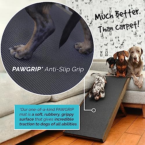 Doggoramps Dog Ramp For Couch - Furniture-Quality Solid Hardwood - Adjustable Dog Ramp For Couches With Platform Top & Anti-Slip Grip, For Small Dogs Up To 150Lbs - Made In North America #TOP2